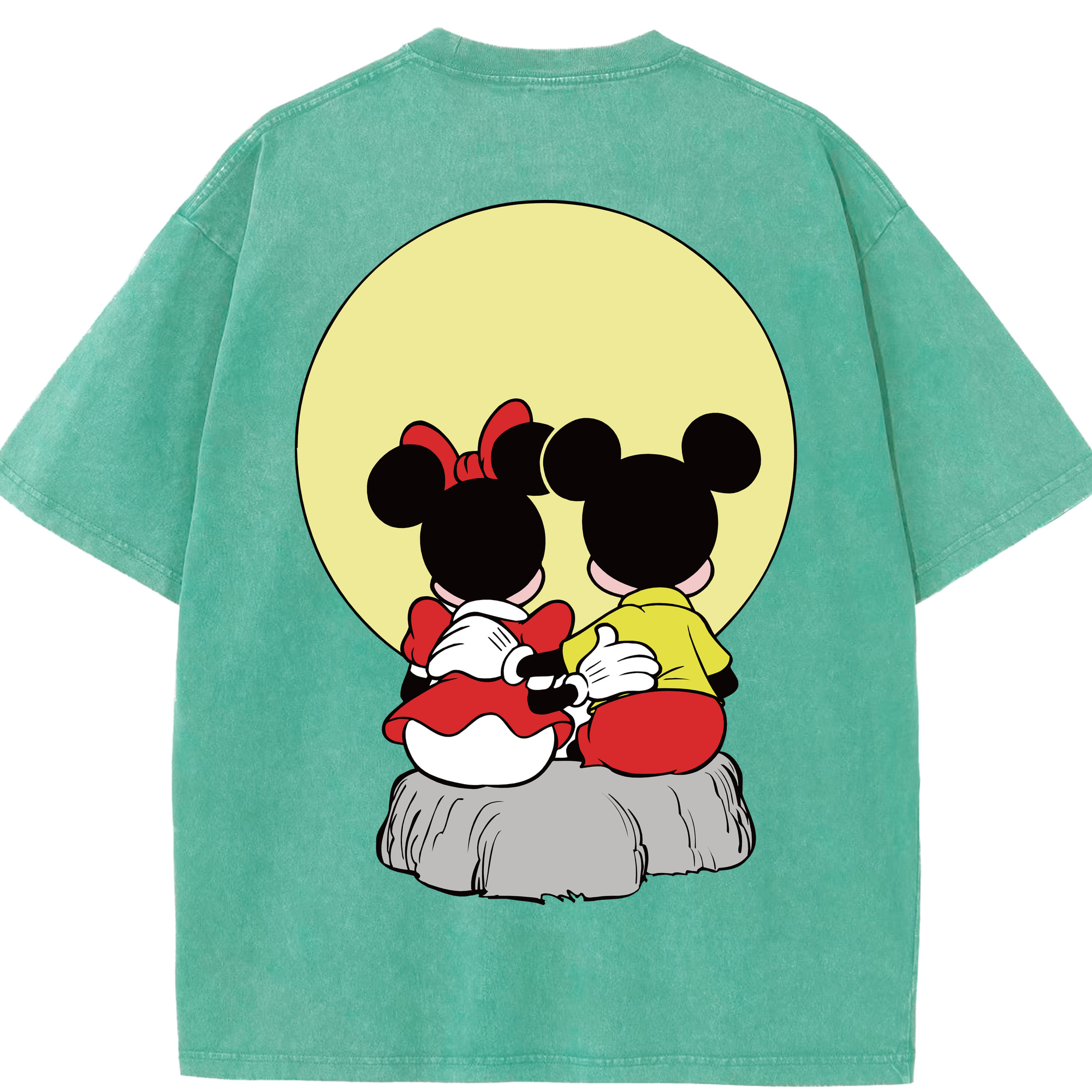 （画像用） ミッキーマウス Mickey Mouse 綿100% ヴィンテージ風 半袖Tシャツ（背面プリント）